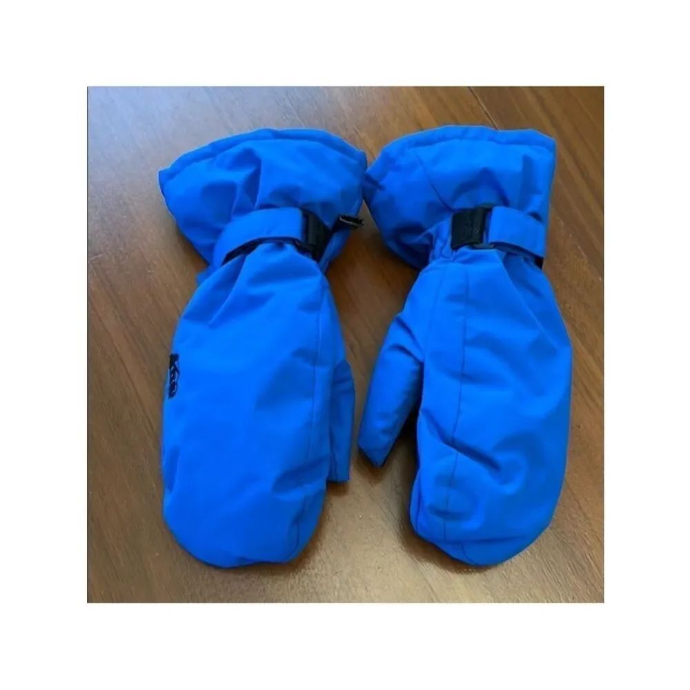 REI insulated kids mittens bright blue size medium